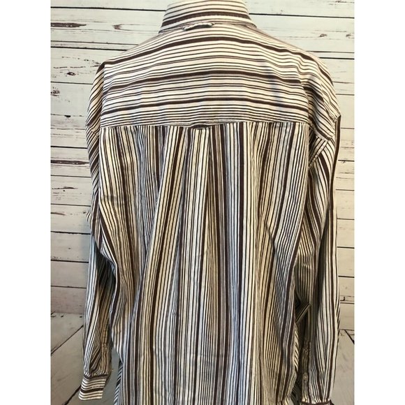 Roper Western Shirt XL Extra Large Striped Long Sleeve Flip Contrasting Cuff Men - Picture 7 of 8
